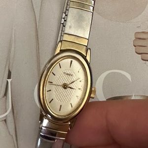 Timex stainless steel bezel watch